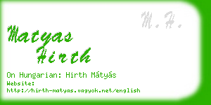 matyas hirth business card
